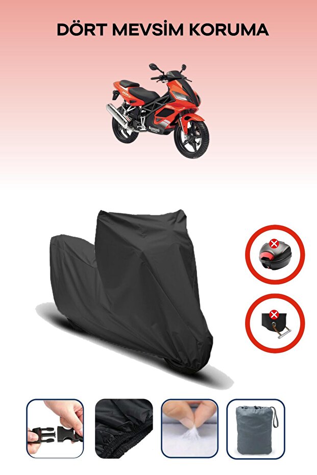 Black Rear Bag Lock Incompatible with Kanuni Deer 152 Compatible Motorcycle Tarpaulin, 4 Seasons