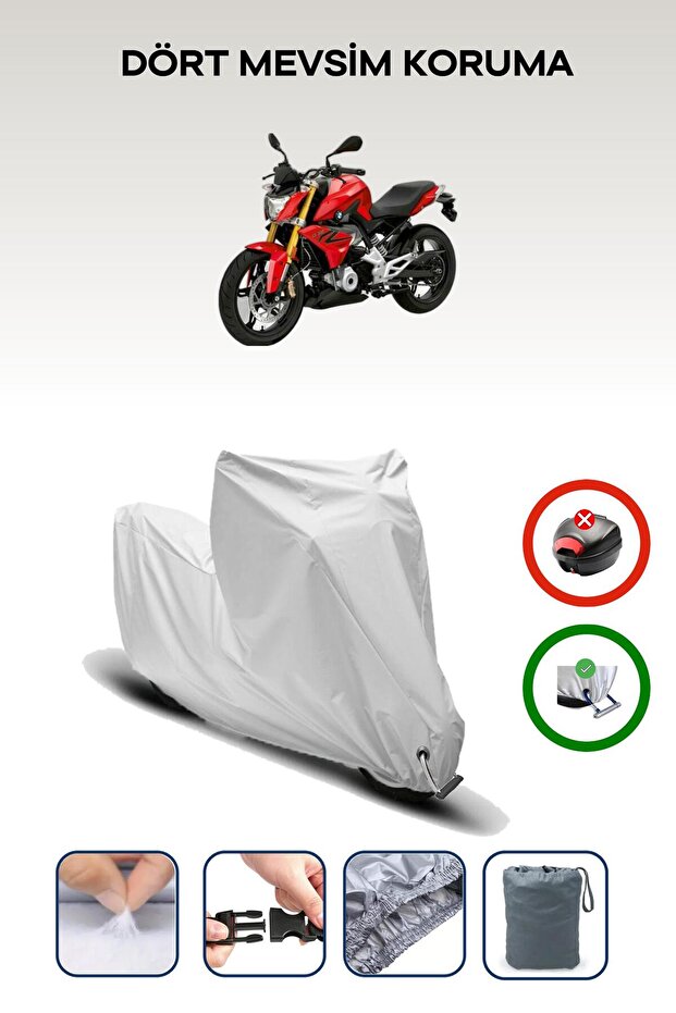 Gray Lock Compatible Bmw g 310 R Compatible Motorcycle Tarpaulin Waterproof