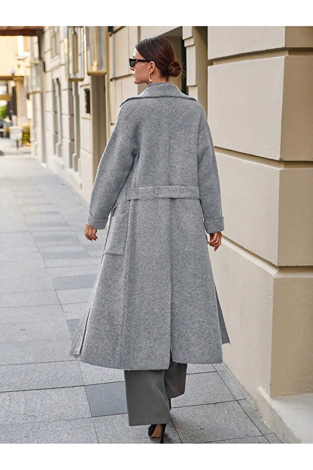 Kemerli Triko Palto - 6