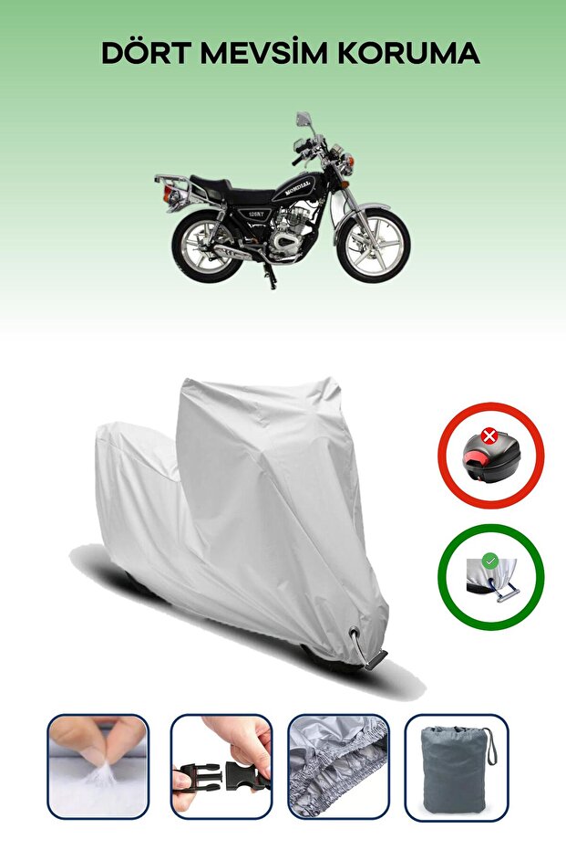 Gray Lock Compatible Mondial 125 Kt Compatible Motorcycle Tarpaulin Waterproof