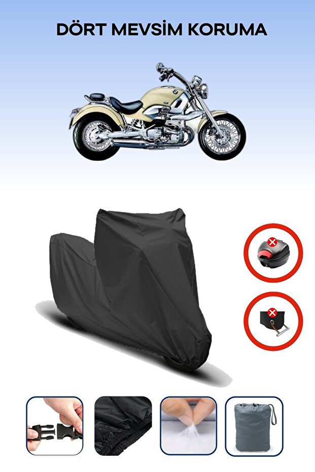 Black Rear Bag Lock Incompatible Bmw R 1200 C Compatible Motorcycle Tarpaulin, 4 Seasons