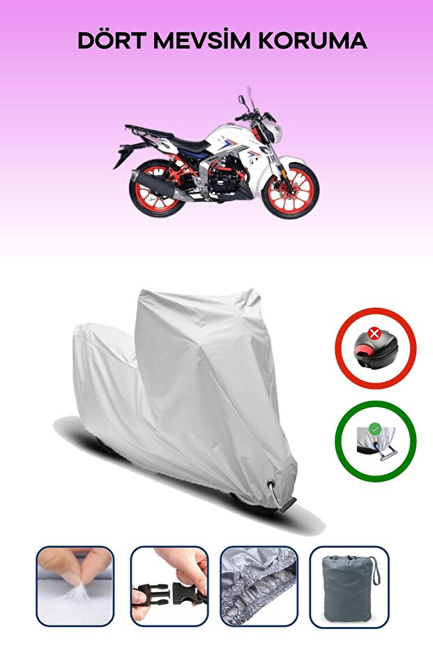 Gray Lock Compatible Falcon Shark 188 Compatible Motorcycle Tarpaulin Waterproof