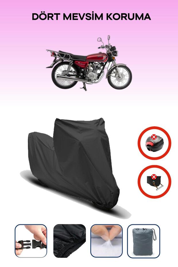 Black Rear Bag Lock Incompatible Mondial 100 Masti Compatible Motorcycle Tarpaulin, 4 Seasons