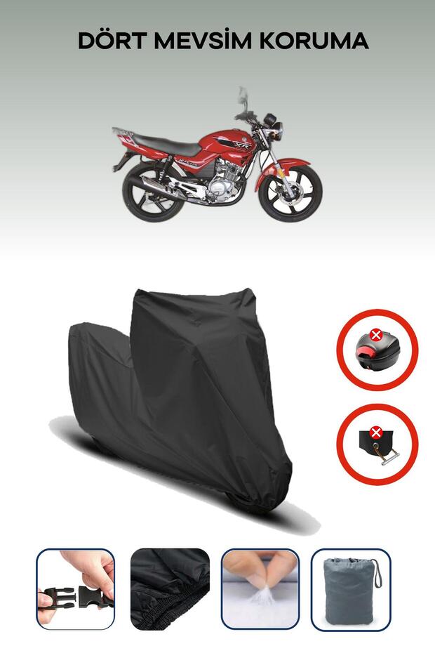 Black Rear Bag Lock Incompatible Kuba Xr 125 Compatible Motorcycle Tarpaulin, 4 Seasons