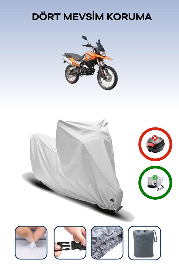 Gray Lock Compatible Kadırga Kd-250Gy Compatible Motorcycle Tarpaulin Waterproof
