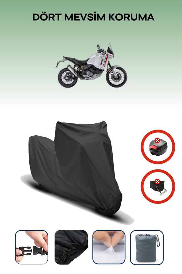 Black Rear Bag Lock Incompatible with Ducati Desertx Compatible Motorcycle Tarpaulin, 4 Seasons