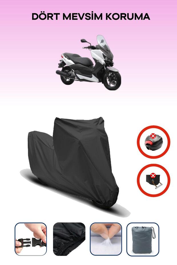 Black Rear Bag Lock Incompatible with Yamaha Yp 250 R X Max Compatible Motorcycle Tarpaulin, 4 Seasons