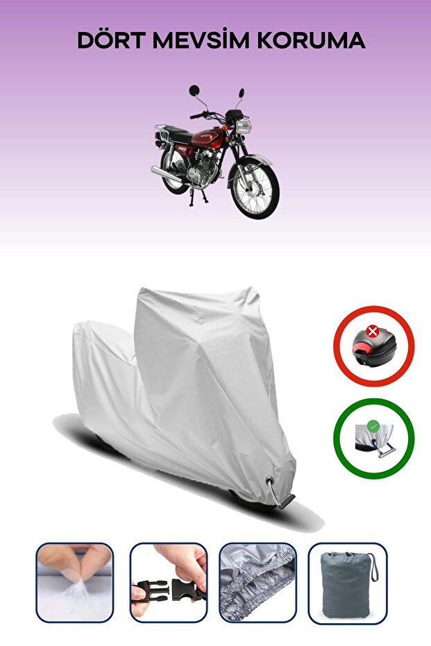 Gray Lock Compatible Mondial 125 Mg Classic Compatible Motorcycle Tarpaulin Waterproof