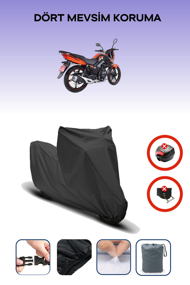 Black Rear Bag Lock Incompatible Arora Ar 06 Compatible Motorcycle Tarpaulin, 4 Seasons
