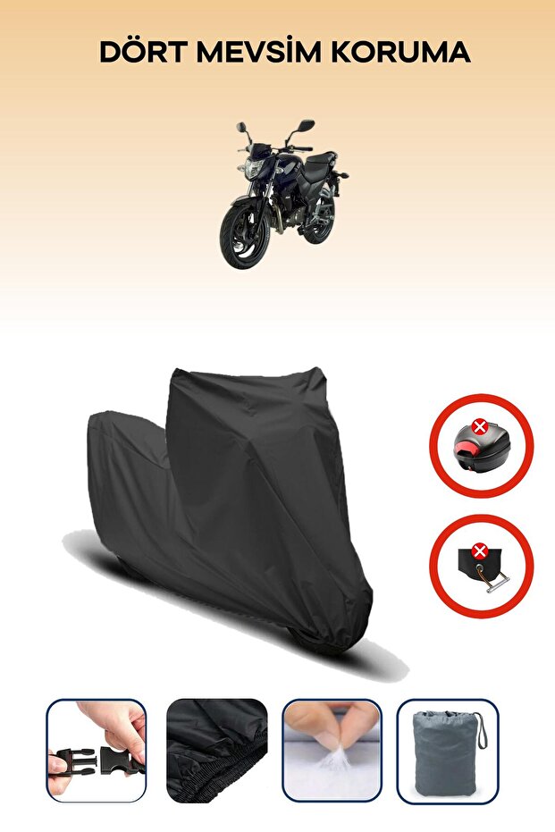 Black Rear Bag Lock Incompatible Sym Wolf 125 Compatible Motorcycle Tarpaulin, 4 Seasons