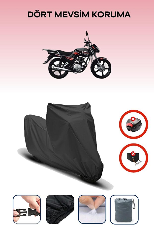 Black Rear Bag Lock Incompatible Yuki Forza 100 Compatible Motorcycle Tarpaulin, 4 Seasons