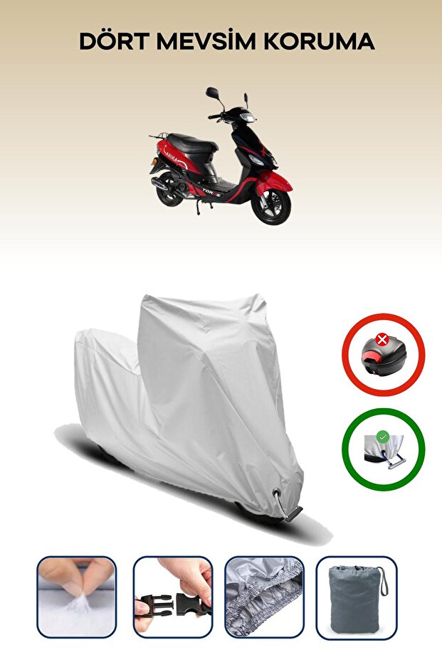 Gray Lock Compatible Arora Ar 50-10 Toros Compatible Motorcycle Tarpaulin Waterproof