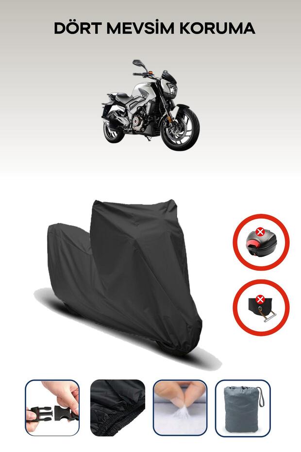 Black Rear Bag Lock Incompatible Bajaj Dominar 400 Compatible Motorcycle Tarpaulin, 4 Seasons