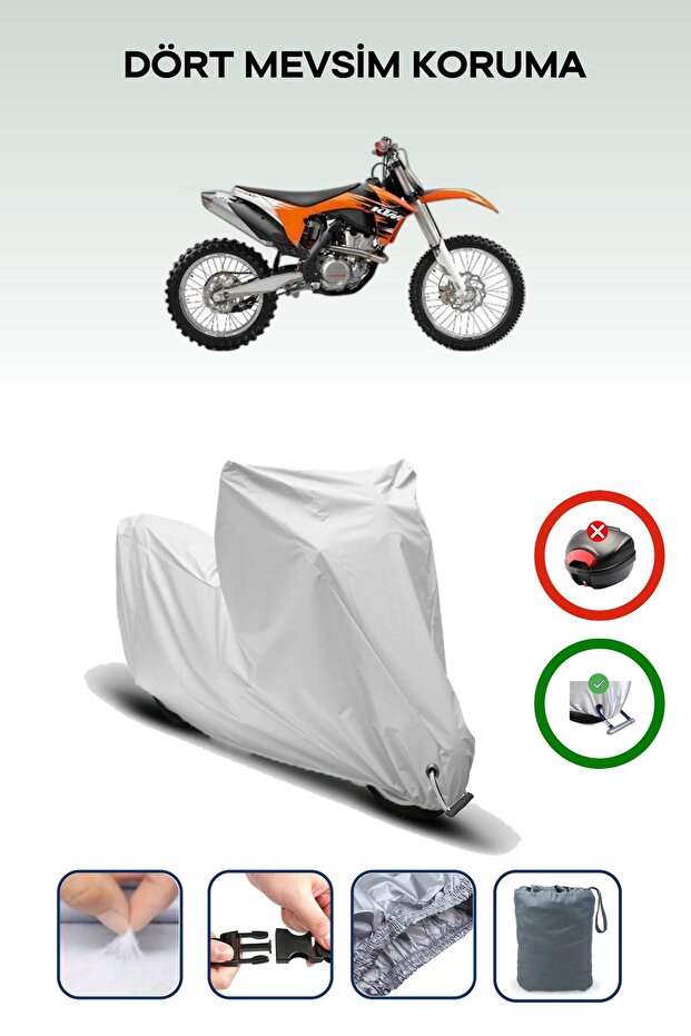 Grey Lock Compatible Ktm 350 Sxf Compatible Motorcycle Tarpaulin Waterproof