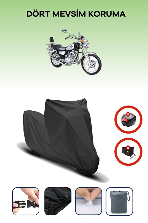 Black Rear Bag Lock Incompatible Kuba Kb150-25 Max Compatible Motorcycle Tarpaulin, 4 Seasons