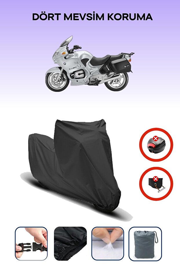 Black Rear Case Lock Incompatible Bmw R 1150 Rt Compatible Motorcycle Tarpaulin, 4 Seasons