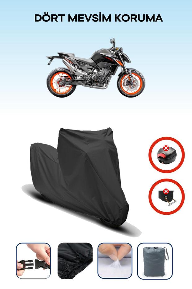 Black Rear Bag Lock Incompatible Ktm 790 Duke Compatible Motorcycle Canvas, 4 Seasons