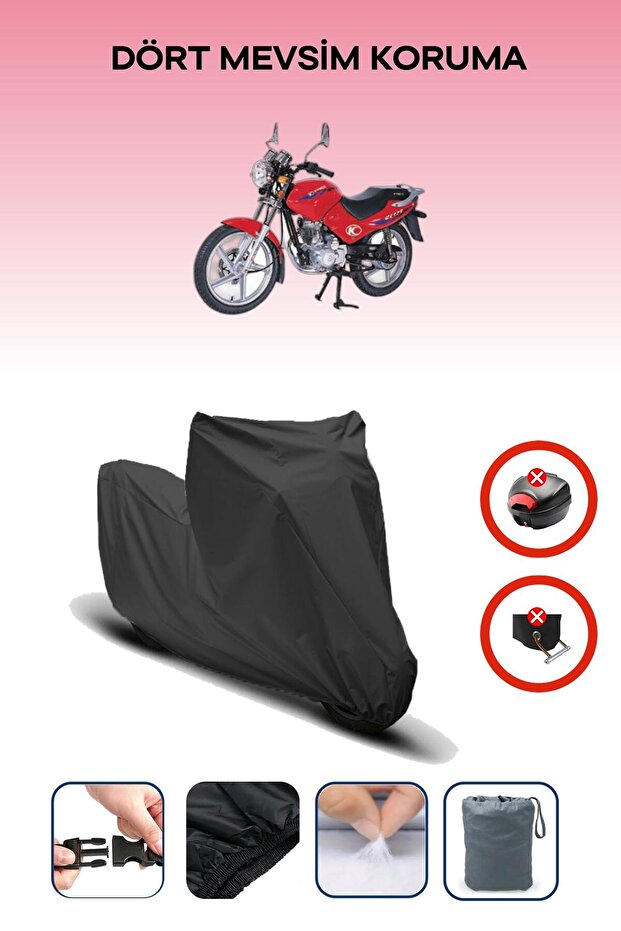 Black Rear Bag Lock Incompatible Kymco Ck 125 Pulsar Compatible Motorcycle Tarpaulin, 4 Seasons