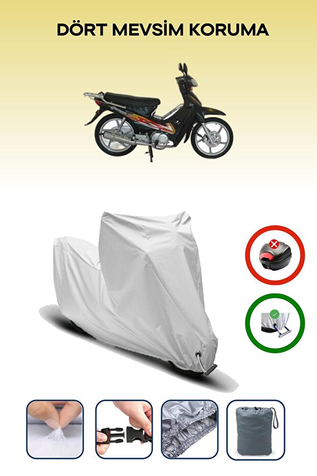 Grey Lock Compatible Mondial 100 Ukh Compatible Motorcycle Tarpaulin Waterproof