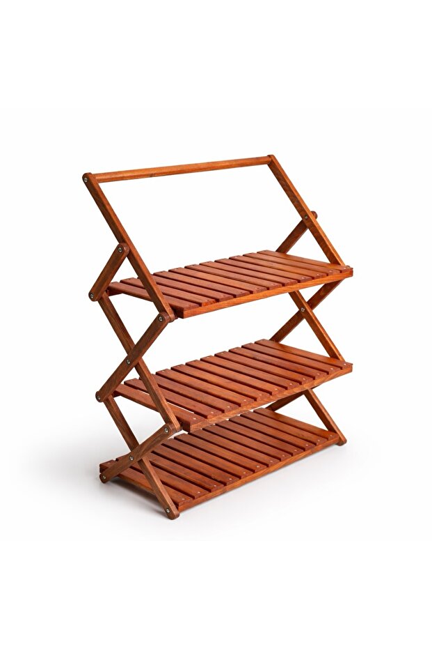 Stack Katlanır Çok Amaçlı Ahşap Kamp Rafı - Handmade Maxi - 1