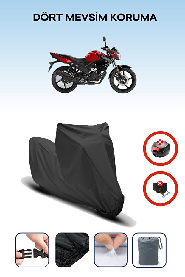 Black Rear Bag Lock Incompatible with Yamaha Ys 125 Compatible Motorcycle Tarpaulin, 4 Seasons