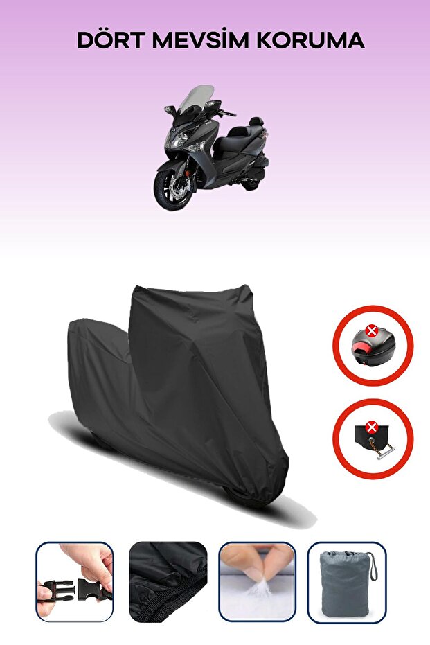 Black Rear Bag Lock Incompatible with Sym Joymax 250I Compatible Motorcycle Tarpaulin, 4 Seasons