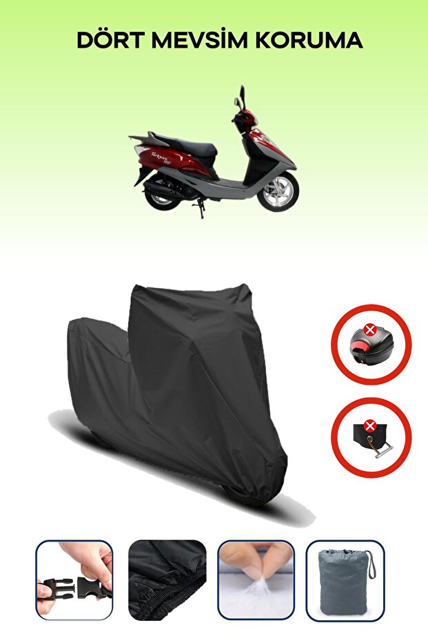 Black Rear Bag Lock Incompatible Mondial 125 Nt Turquoise Compatible Motorcycle Tarpaulin, 4 Seasons
