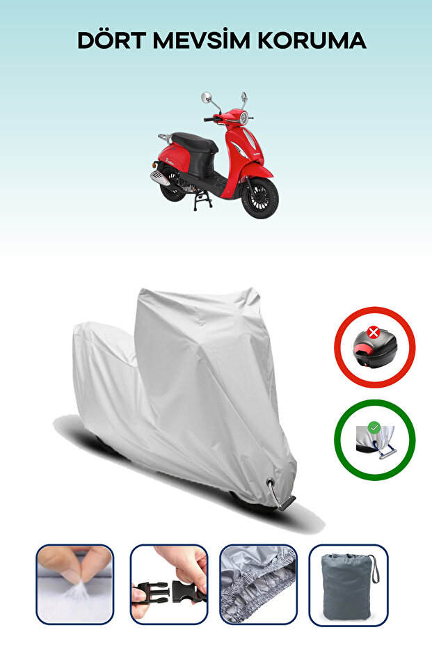 Gray Lock Compatible Kanuni Trodon XS 125 Compatible Motorcycle Tarpaulin Waterproof