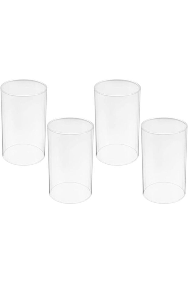 4pcs Hurricanes Candle Holder Sleeve Clear Glass Cylinder