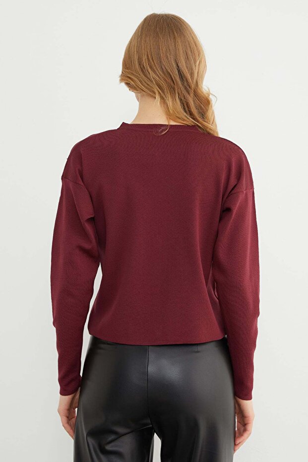 Basic Düğmeli Bisiklet Yaka Triko Hırka - 8