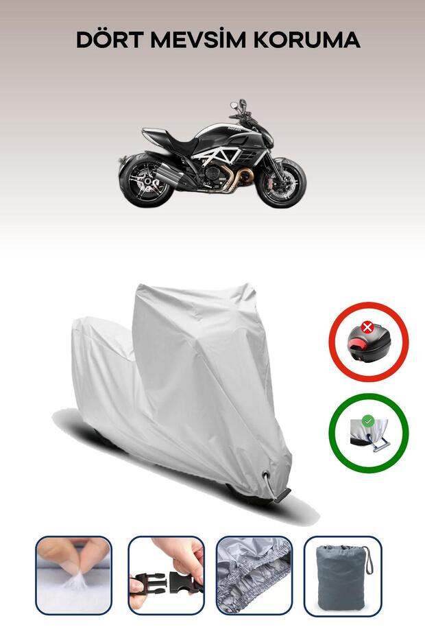 Gray Lock Compatible Ducati Diavel Amg Special Edition Compatible Motorcycle Tarpaulin Waterproof