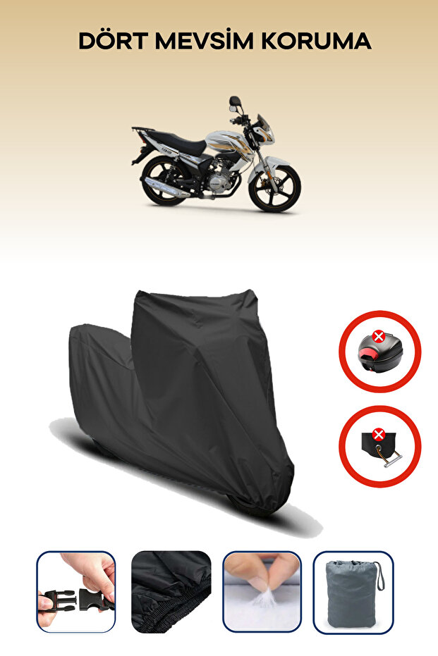 Black Rear Bag Lock Incompatible Kuba Ravan 139 Compatible Motorcycle Tarpaulin, 4 Seasons