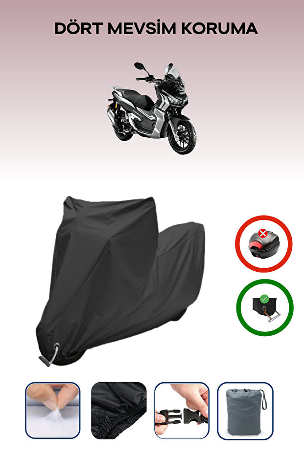 Black Lock Compatible Kuba Rubano 150 Compatible Motorcycle Tarpaulin Waterproof