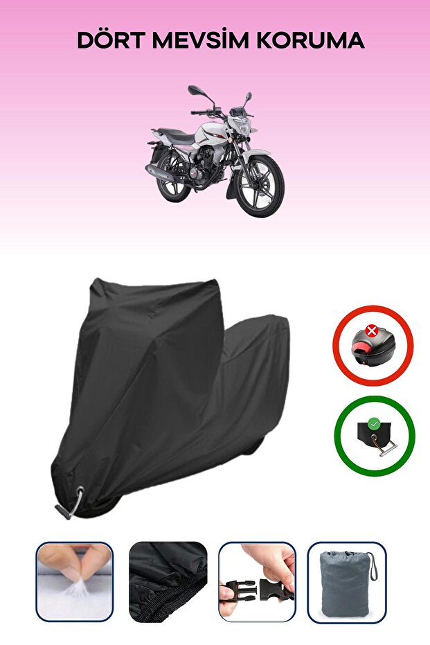 Black Lock Compatible Rks Rk150-S Compatible Motorcycle Tarpaulin Waterproof