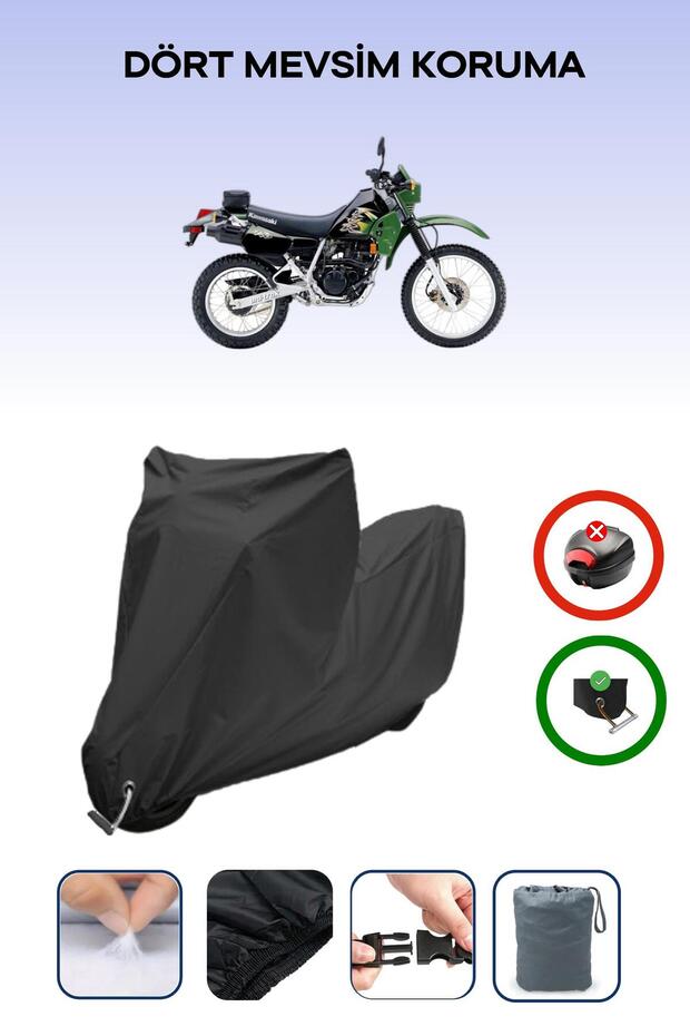 Black Lock Compatible Kawasaki Klr 250 Compatible Motorcycle Tarpaulin Waterproof