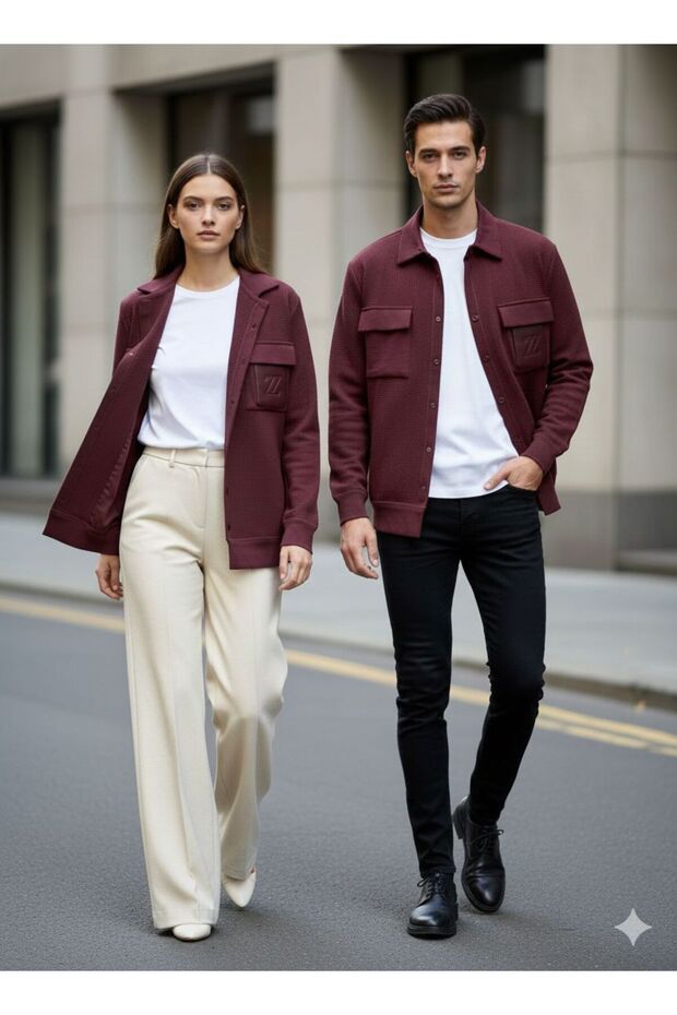 Bordo Gömlek Ceket - 4