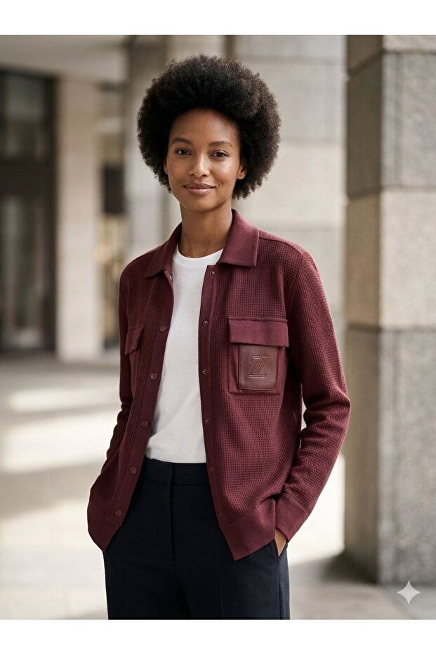 Bordo Gömlek Ceket - 3