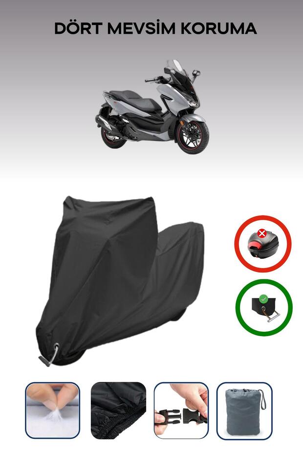 Black Lock Compatible Honda Forza 750 Compatible Motorcycle Tarpaulin Waterproof