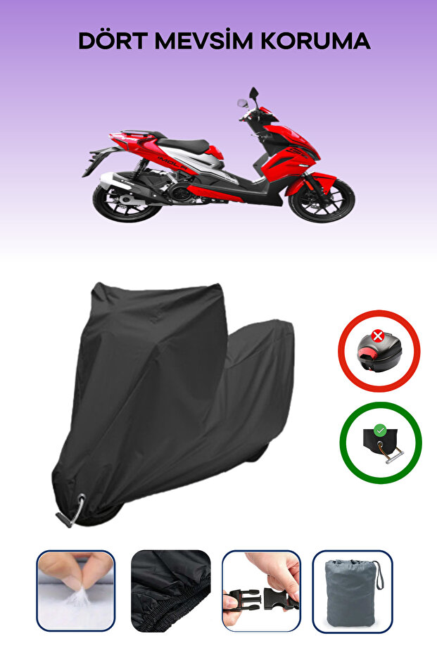 Black Lock Compatible Yuki Imola 125 Compatible Motorcycle Tarpaulin Waterproof