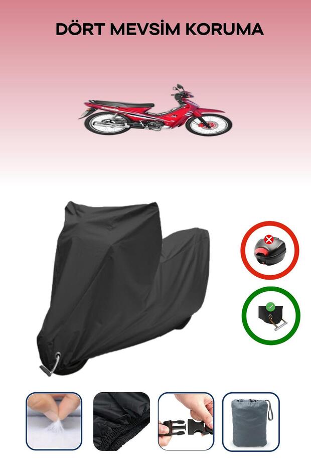 Black Lock Compatible Yuki Yk100-7 Paşa-S Compatible Motorcycle Tarpaulin Waterproof