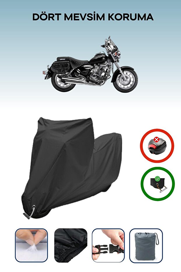 غطاء دراجة نارية متوافق مع Keeway Super Light 150 متوافق مع اللون الأسود مقاوم للماء