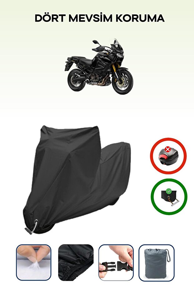 Black Lock Compatible Yamaha Xt 1200Z Super Tenere Compatible Motorcycle Tarpaulin Waterproof