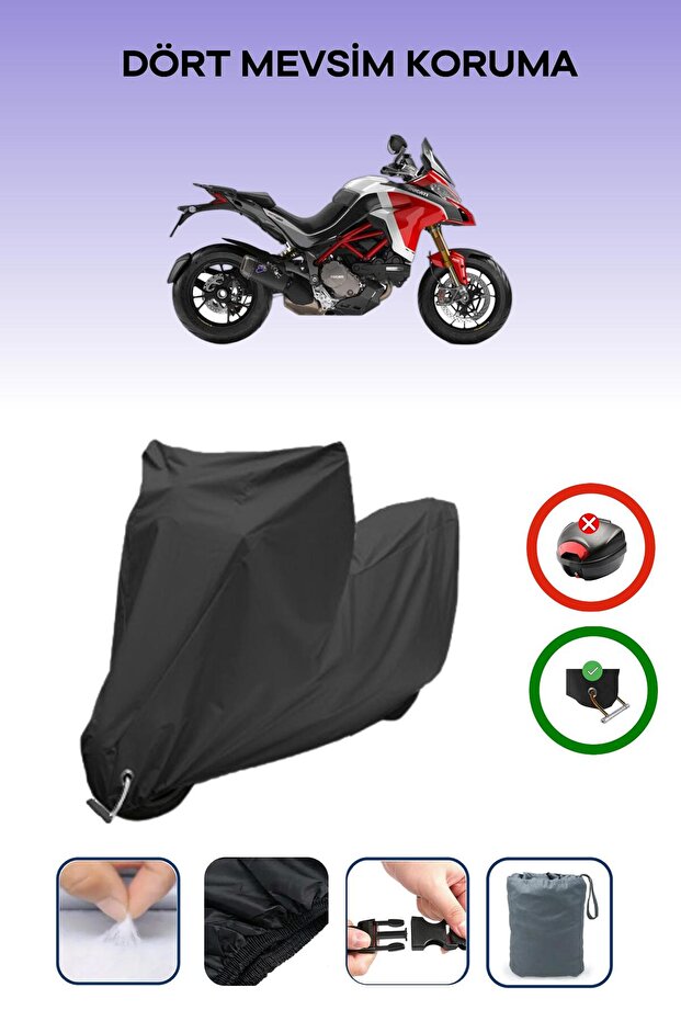 Black Lock Compatible Ducati Multistrada 1260 Pikes Peak Compatible Motorcycle Tarpaulin Waterproof