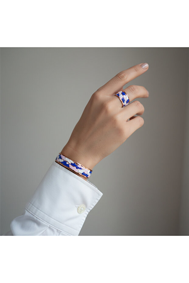 Mine Copper Bracelet & Ring Set – Blue & Pink