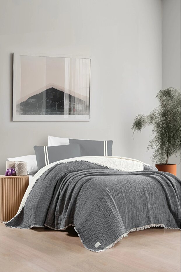 Muslin Textured 100% Cotton Double Pike Set 200X240 cm