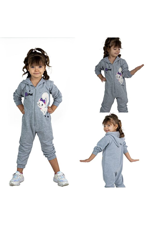 Child Cat Hoodie Romper