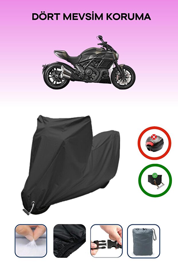 Black Lock Compatible Ducati Diavel Carbon Compatible Motorcycle Tarpaulin Waterproof