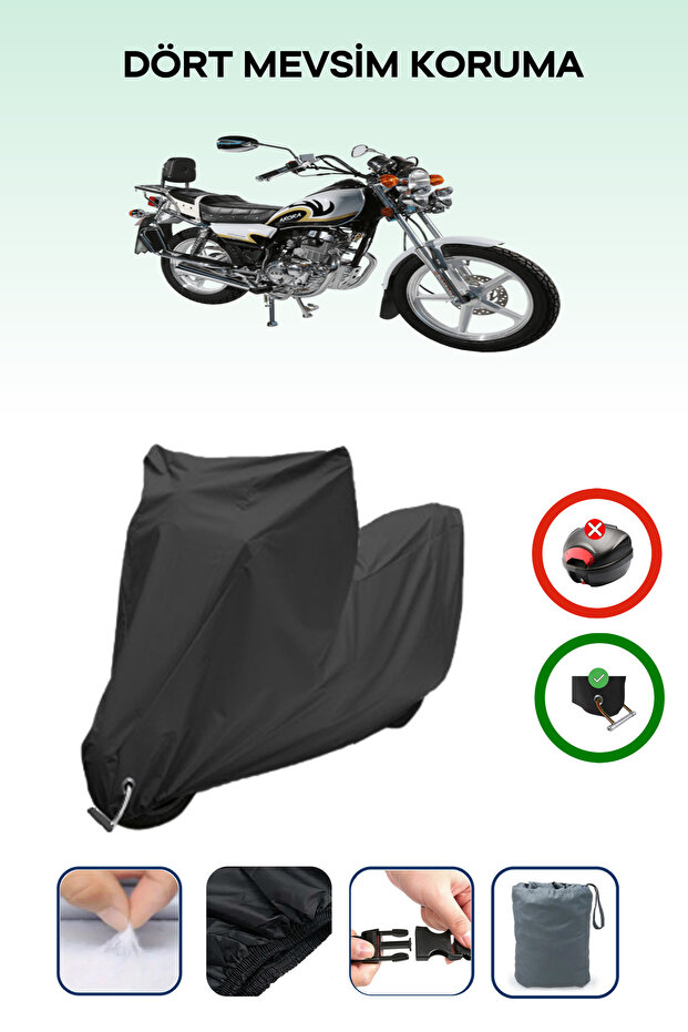 Black Lock Compatible Arora Ar 180-16 C Compatible Motorcycle Tarpaulin Waterproof