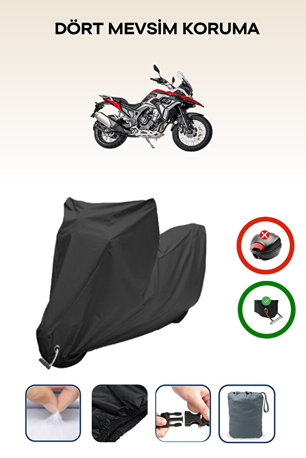 Black Lock Compatible Jawa Rvm 500 Adventure Compatible Motorcycle Tarpaulin Waterproof
