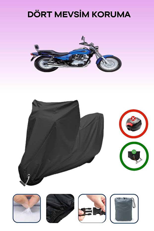 Black Lock Compatible Kawasaki El 125 Compatible Motorcycle Tarpaulin Waterproof